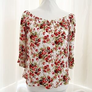 Floral off the shoulder Top Size Medium